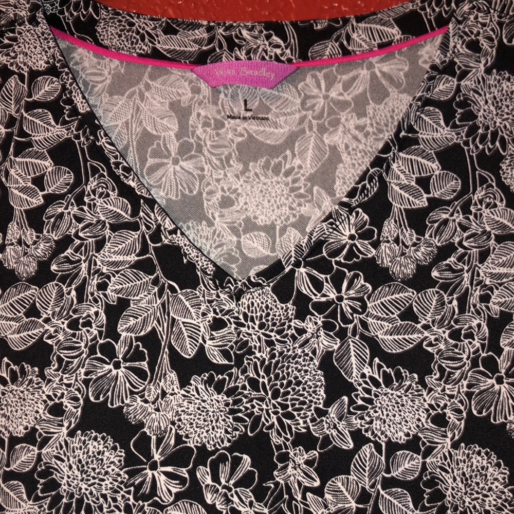Vera Bradley Black and White Floral Top